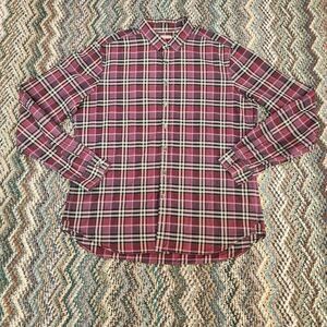 Burberry Men's Red and Pink Nova Check Button Shirt